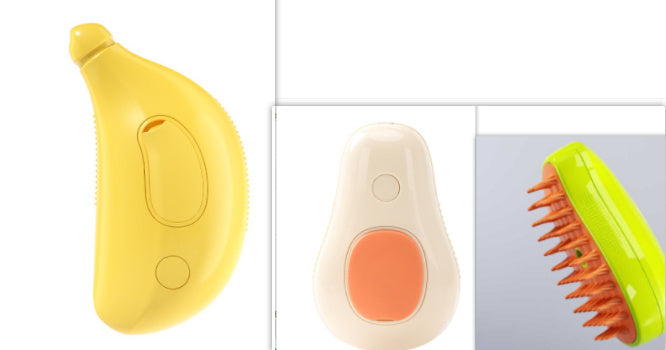 Steamy Avocado-Shaped Electric Cat & Dog Grooming Brush – Self-Cleaning, Steam Massage Pet Comb