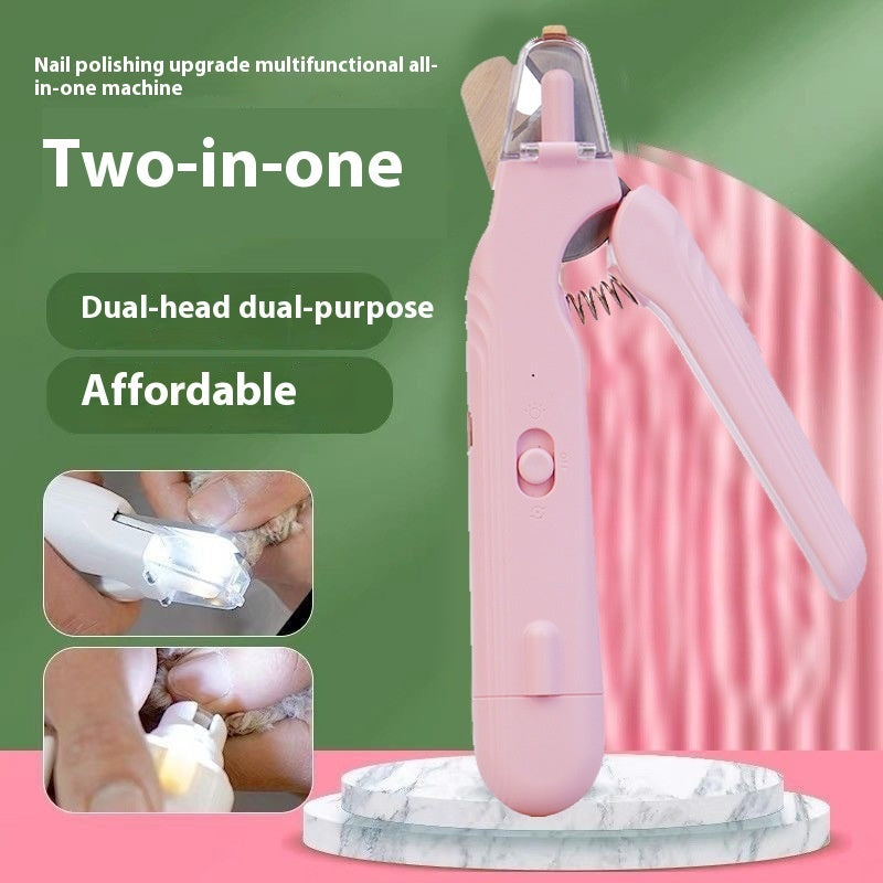 Pet Nail Clippers with LED Light – 2-in-1 Dog & Cat Nail Trimmer with Safety Guard