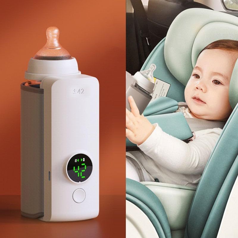 Portable USB Baby Bottle Warmer – Wireless Rechargeable Milk Heater & Insulated Sleeve