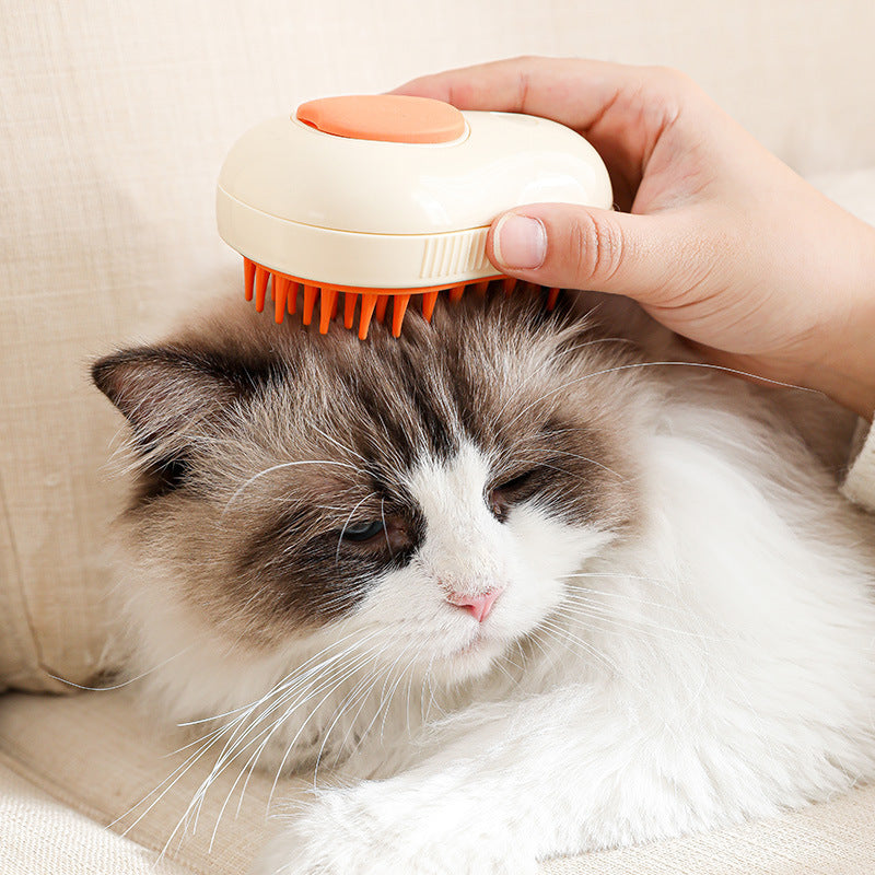 Steamy Avocado-Shaped Electric Cat & Dog Grooming Brush – Self-Cleaning, Steam Massage Pet Comb
