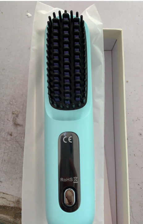 Wireless Hair Straightener Brush & Curler – 2-in-1 Fast Heating USB Comb