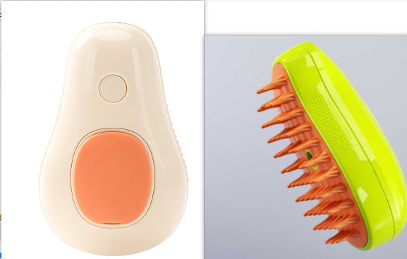 Steamy Avocado-Shaped Electric Cat & Dog Grooming Brush – Self-Cleaning, Steam Massage Pet Comb