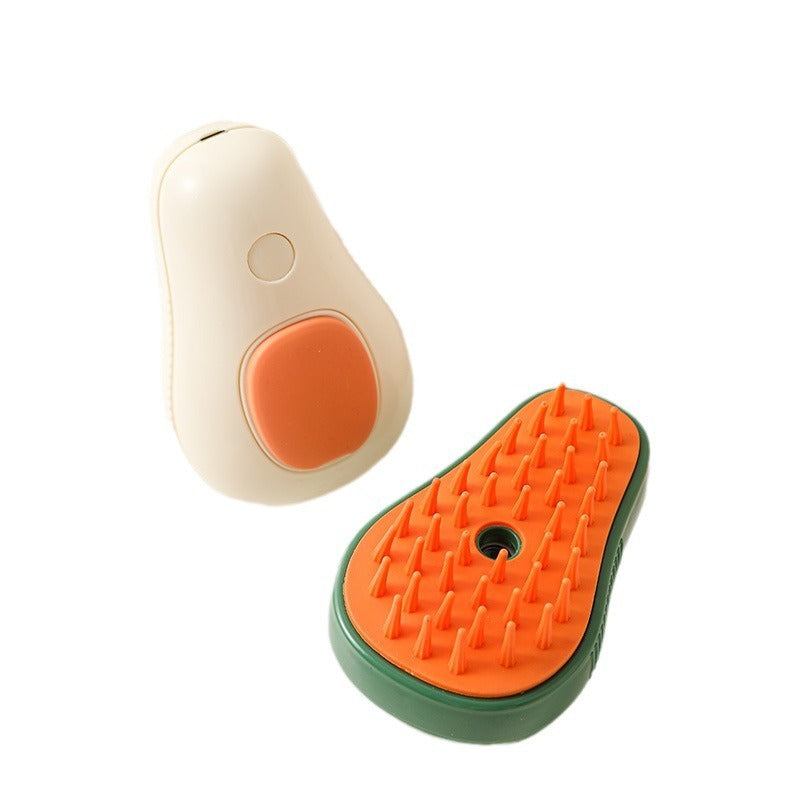 Steamy Avocado-Shaped Electric Cat & Dog Grooming Brush – Self-Cleaning, Steam Massage Pet Comb
