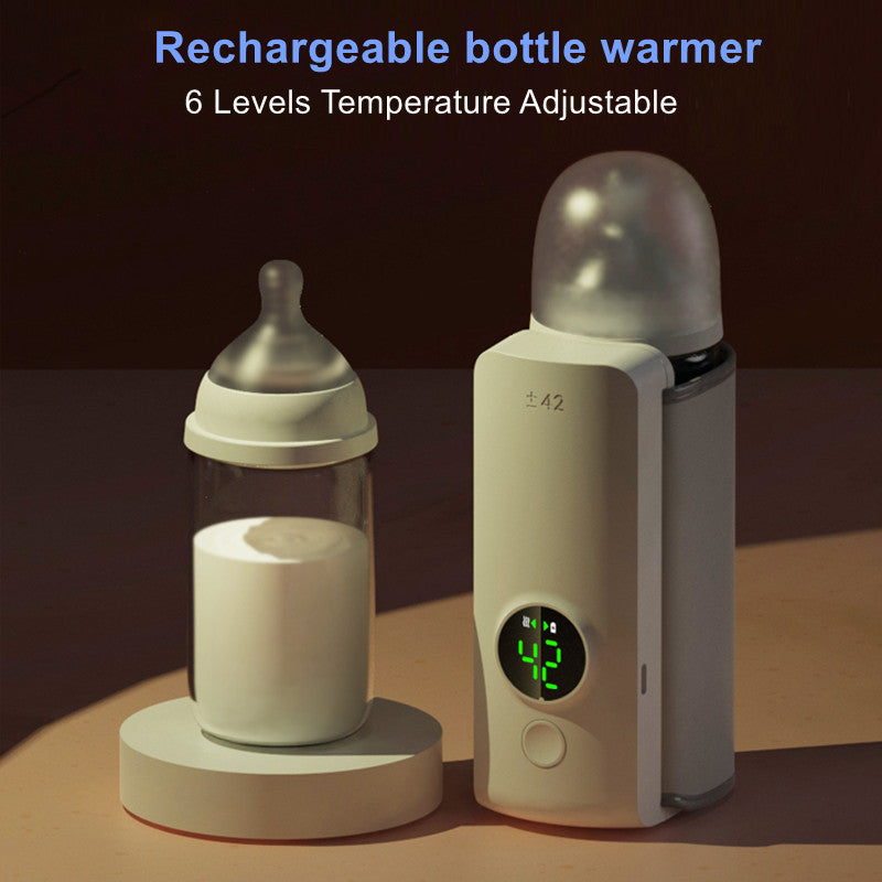 Portable USB Baby Bottle Warmer – Wireless Rechargeable Milk Heater & Insulated Sleeve