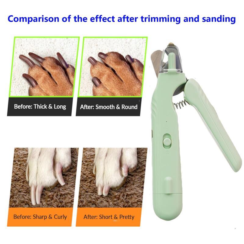 Pet Nail Clippers with LED Light – 2-in-1 Dog & Cat Nail Trimmer with Safety Guard