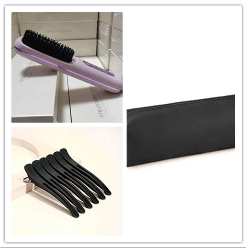 Wireless Hair Straightener Brush & Curler – 2-in-1 Fast Heating USB Comb