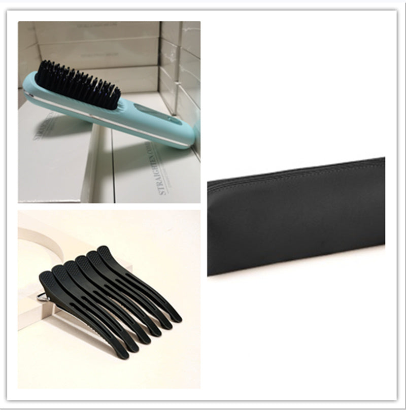 Wireless Hair Straightener Brush & Curler – 2-in-1 Fast Heating USB Comb