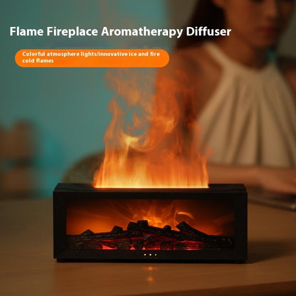 Flame Aromatherapy Essential Oil Diffuser & Ultrasonic Humidifier – 3D LED Fireplace Effect, Large Fog Volume, Colorful Home Air Purifier