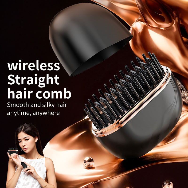 Wireless Hair Smoothing & Curling Brush – Quick Heat, Safe & Travel-Friendly
