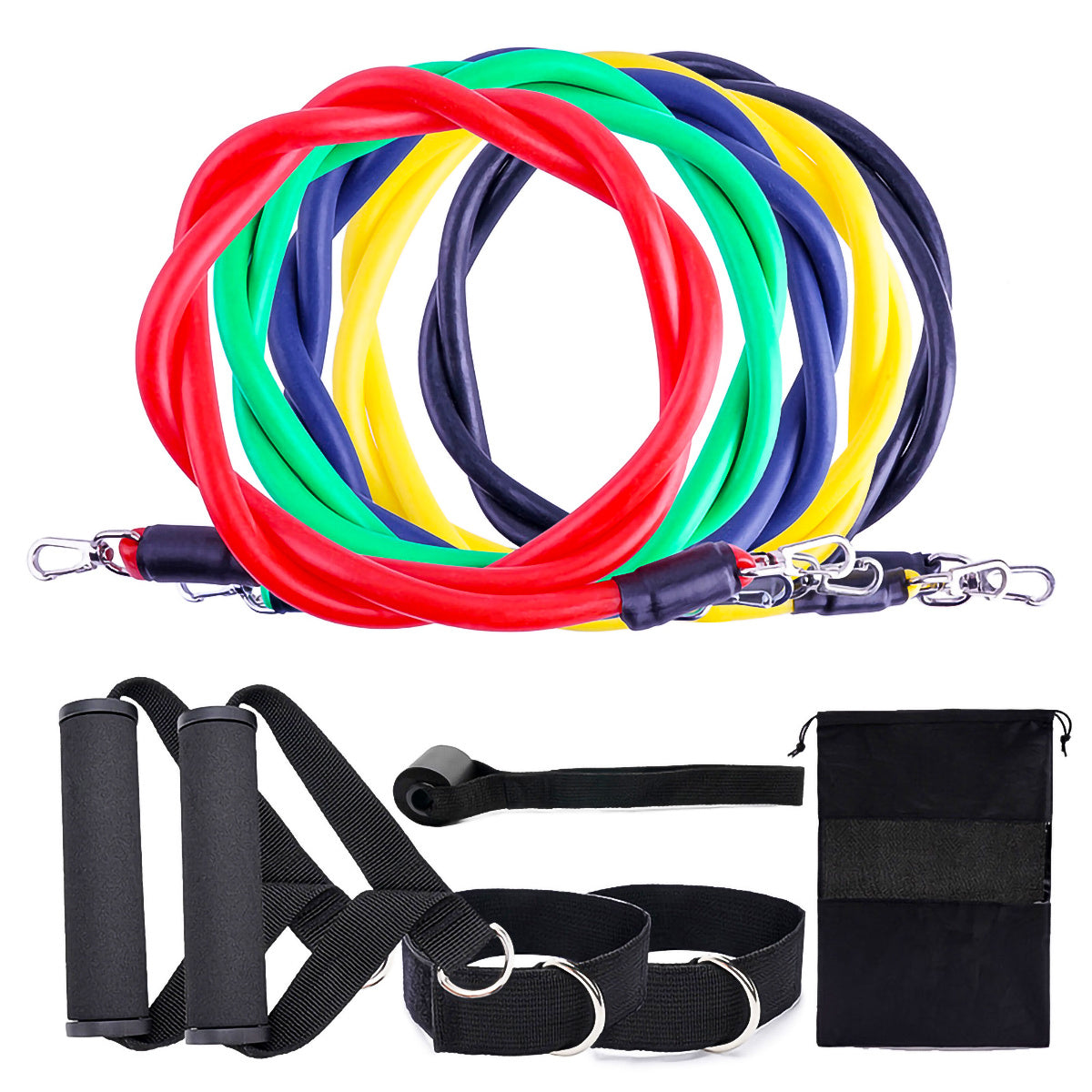 Fitness Rally Elastic Rope Resistance Band Set – Full-Body Workout Trainer
