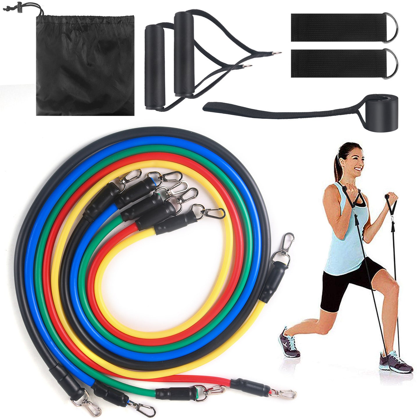 Fitness Rally Elastic Rope Resistance Band Set – Full-Body Workout Trainer
