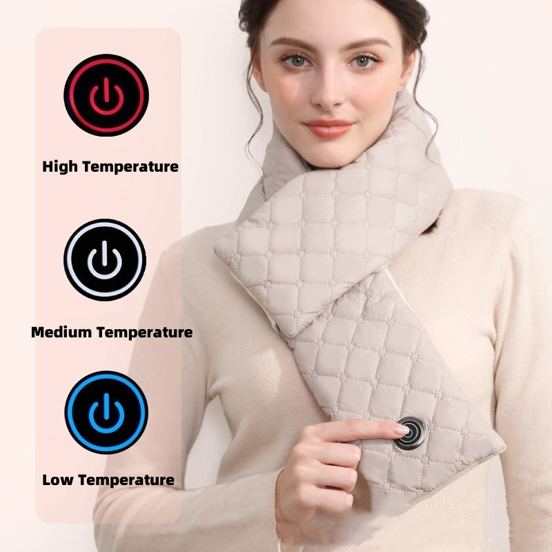 USB Electric Heating Scarf – Adjustable 3-Gear Warm Neck Wrap for Men & Women