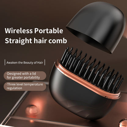 Wireless Hair Smoothing & Curling Brush – Quick Heat, Safe & Travel-Friendly