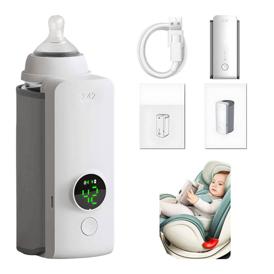Portable USB Baby Bottle Warmer – Wireless Rechargeable Milk Heater & Insulated Sleeve