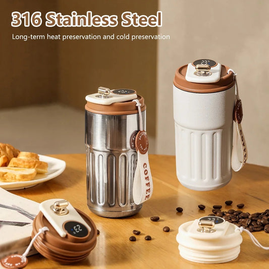 450ml Smart Temperature Bottle – Vacuum Insulated Stainless Steel Travel Mug