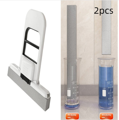 Handheld Foldable Mop – Mini Cotton/Sponge Cleaning Tool for Bathroom, Kitchen & Car