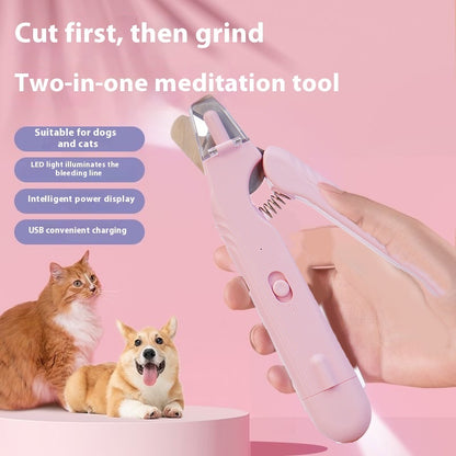 Pet Nail Clippers with LED Light – 2-in-1 Dog & Cat Nail Trimmer with Safety Guard
