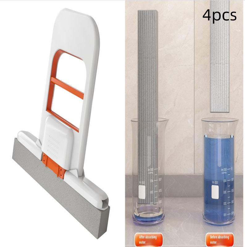 Handheld Foldable Mop – Mini Cotton/Sponge Cleaning Tool for Bathroom, Kitchen & Car