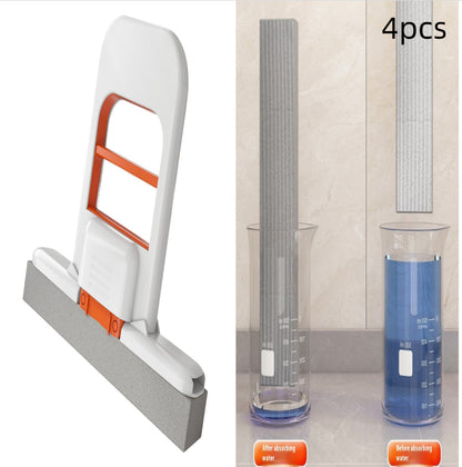 Handheld Foldable Mop – Mini Cotton/Sponge Cleaning Tool for Bathroom, Kitchen & Car